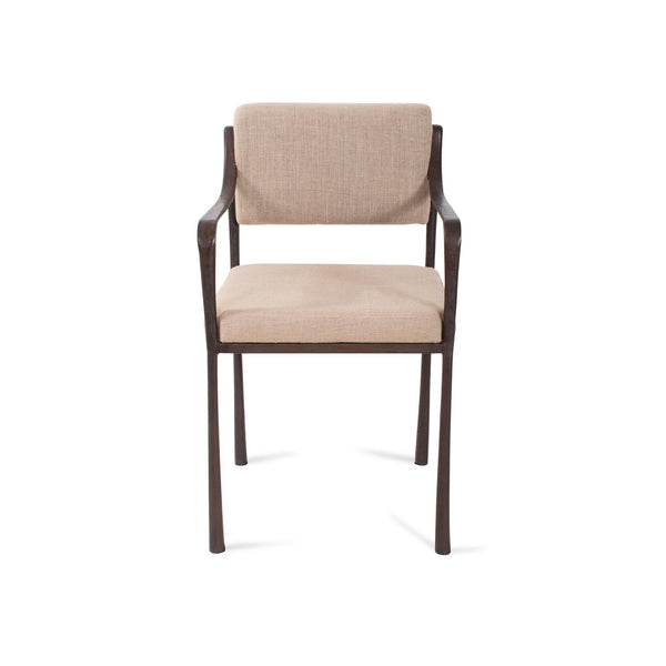 Howard Elliott Odile Upholstered Dining Chair – Industrial Rustic Design With Sturdy Iron Frame & Soft Canvas Seat Brown Iron,Canvas 210007-howard-elliott