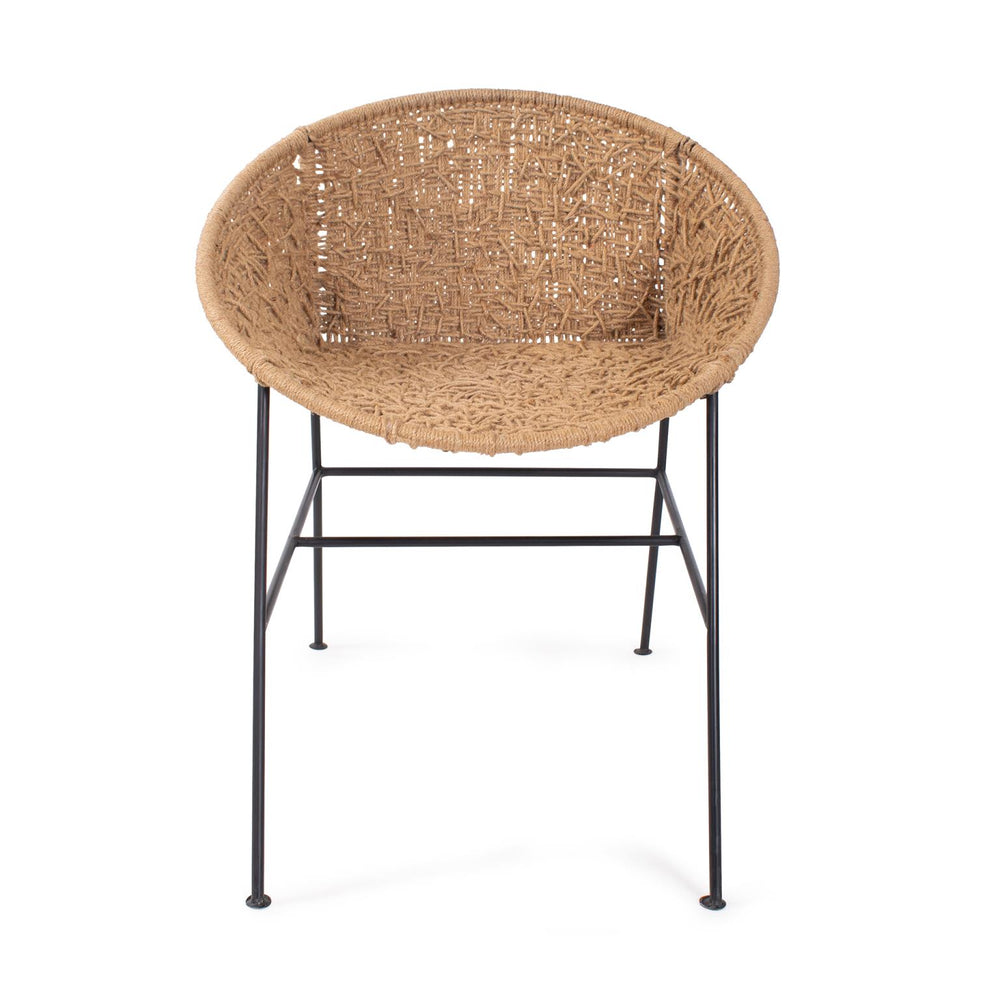 Howard Elliott Escobedo Scoop Jute Chair - Rustic Elegance With Durable Iron Legs, Perfect For Stylish Interiors Brown Iron,Jute 210017-howard-elliott