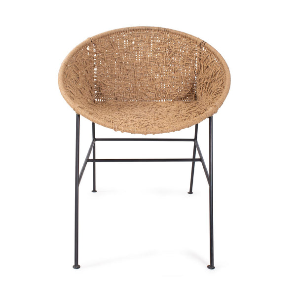 Howard Elliott Escobedo Scoop Jute Chair - Rustic Elegance With Durable Iron Legs, Perfect For Stylish Interiors Brown Iron,Jute 210017-howard-elliott