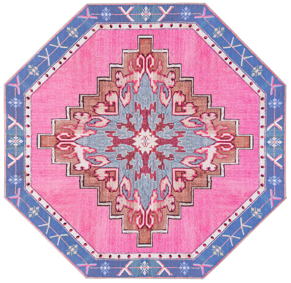 Unique Loom Timeless Thomas Machine Made Medallion Rug Fuchsia, Violet/Red/Ivory/Black/Brown 7' 7" x 7' 7"