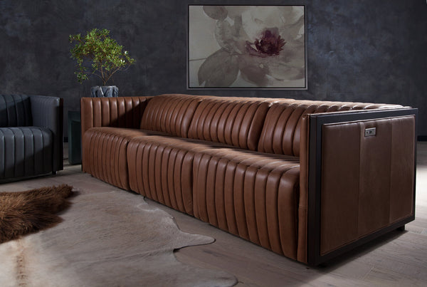 Olivia + Quinn Havana Motion Sofa In Asteria Harness - Luxurious Power Recline, Usb Charging & Chic Channel Tufting Asteria Harness Leather,Foam,Wood 2100m_Aei1501