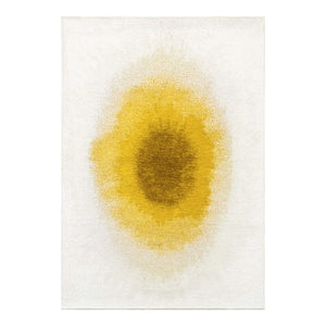 Louis de Poortere Meditation Collection Drop Low Pile Area Rug with Bold Artistic Motif for Modern Interiors Gold Moss 7'10 x 11'2 120177