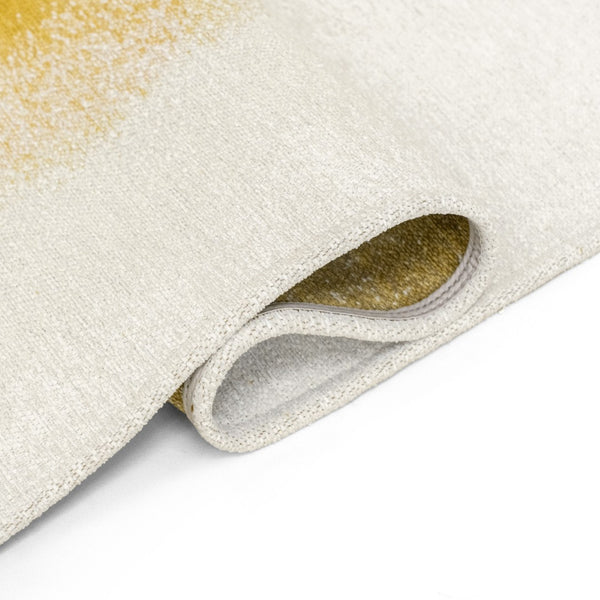 Louis de Poortere Meditation Collection Drop Low Pile Area Rug with Bold Artistic Motif for Modern Interiors Gold Moss 7'10 x 11'2 120177