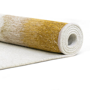 Louis de Poortere Meditation Collection Drop Low Pile Area Rug with Bold Artistic Motif for Modern Interiors Gold Moss 7'10 x 11'2 120177