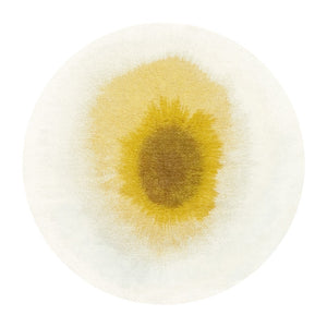 Louis de Poortere Meditation Collection Drop Low Pile Area Rug with Bold Artistic Motif for Modern Interiors Gold Moss 7'10 x 7'10 120182
