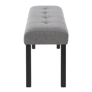 English Elm Modern Tufted Linen Dining Bench with Button-Tufted Seat and Rubber Wood Legs for Entryway Seating Gray N752P317335E