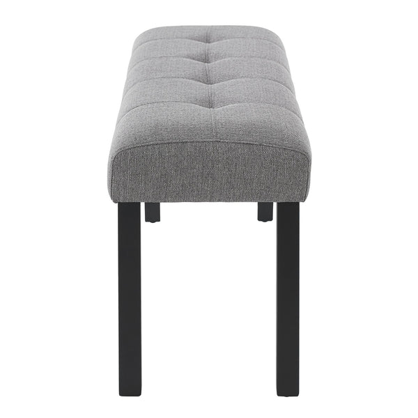 English Elm Modern Tufted Linen Dining Bench with Button-Tufted Seat and Rubber Wood Legs for Entryway Seating Gray N752P317335E