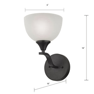 Thomas Lighting Bristol Lane Transitional Wall Sconce with Dome Glass Shade for Bathroom or Hallway Brown 2101WS/10
