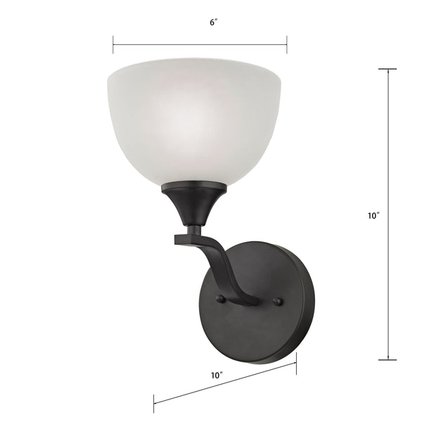 Thomas Lighting Bristol Lane Transitional Wall Sconce with Dome Glass Shade for Bathroom or Hallway Brown 2101WS/10
