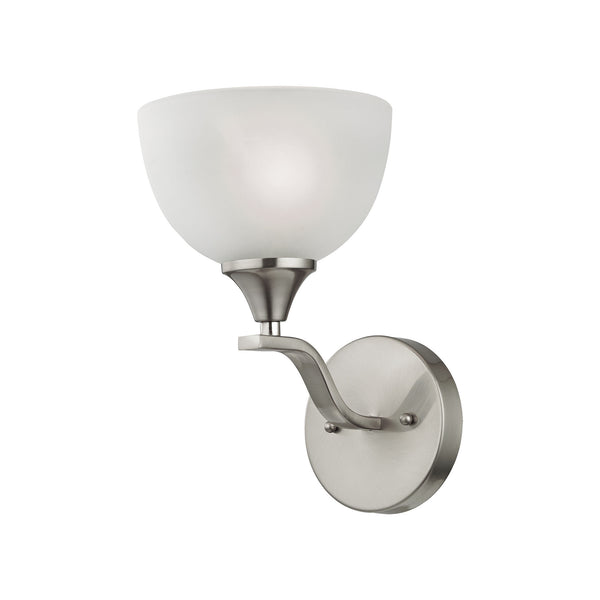 Thomas Lighting Bristol Lane Transitional Wall Sconce with Dome Glass Shade for Bathroom or Hallway Nickel 2101WS/20