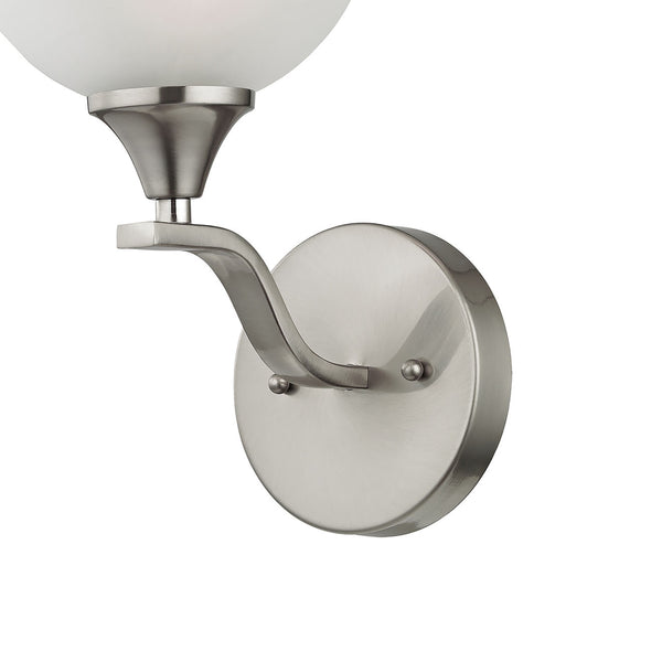 Thomas Lighting Bristol Lane Transitional Wall Sconce with Dome Glass Shade for Bathroom or Hallway Nickel 2101WS/20