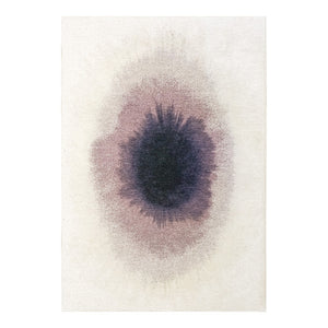 Louis de Poortere Meditation Collection Drop Low Pile Area Rug with Bold Artistic Motif for Modern Interiors Purple Smoke 6'7 x 9'2 120187