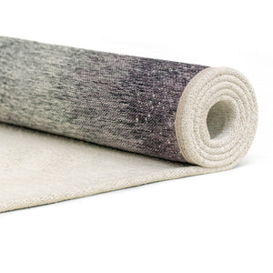 Louis de Poortere Meditation Collection Drop Low Pile Area Rug with Bold Artistic Motif for Modern Interiors Purple Smoke 6'7 x 9'2 120187