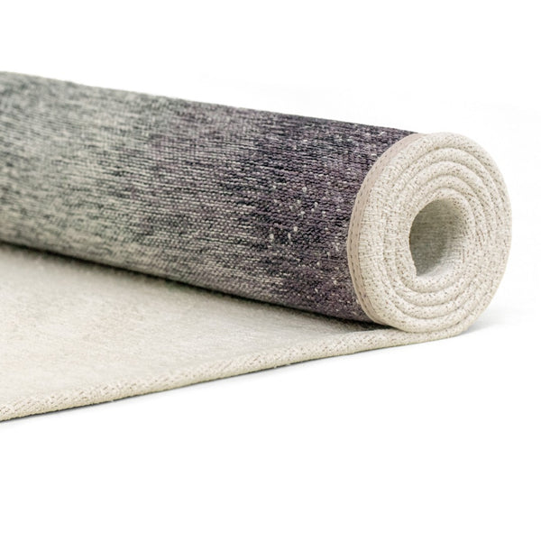 Louis de Poortere Meditation Collection Drop Low Pile Area Rug with Bold Artistic Motif for Modern Interiors Purple Smoke 6'7 x 9'2 120187