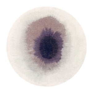 Louis de Poortere Meditation Collection Drop Low Pile Area Rug with Bold Artistic Motif for Modern Interiors Purple Smoke 7'10 x 7'10 120193