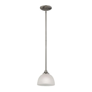 Bristol Lane 7'' Wide 1-Light Mini Pendant - Brushed Nickel with White Glass 2101PS/20 Thomas