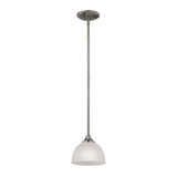 Bristol Lane 7'' Wide 1-Light Mini Pendant - Brushed Nickel with White Glass 2101PS/20 Thomas