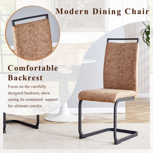 English Elm Black Wood Grain Mdf Dining Set Seats Four with Brown Fabric Upholstered Chairs W1151S04443