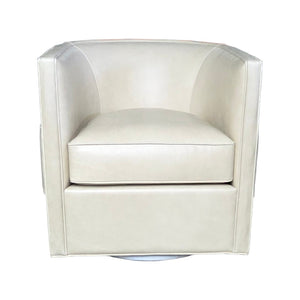 Olivia + Quinn Wynn Swivel Chair: Luxurious Leather Comfort With Elegant Detailing For Stylish Living Spaces Kudos Khaki Leather,Foam,Wood 2102_Kds1002