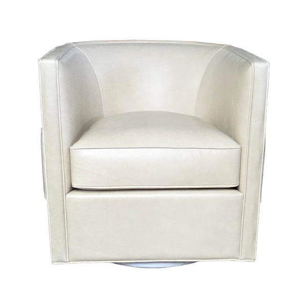 Olivia + Quinn Wynn Swivel Chair: Luxurious Leather Comfort With Elegant Detailing For Stylish Living Spaces Kudos Khaki Leather,Foam,Wood 2102_Kds1002