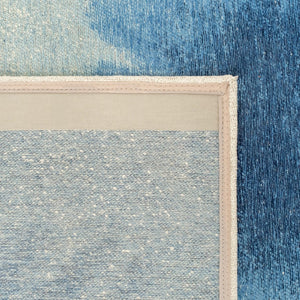 Louis de Poortere Meditation Collection Drop Low Pile Area Rug with Bold Artistic Motif for Modern Interiors Dream In Blue 6'7 x 9'2 120198