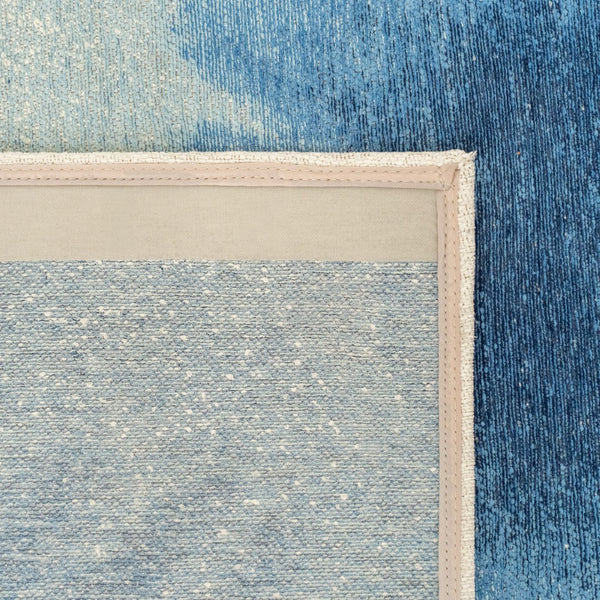 Louis de Poortere Meditation Collection Drop Low Pile Area Rug with Bold Artistic Motif for Modern Interiors Dream In Blue 6'7 x 9'2 120198