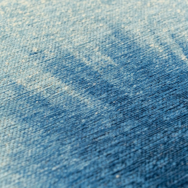 Louis de Poortere Meditation Collection Drop Low Pile Area Rug with Bold Artistic Motif for Modern Interiors Dream In Blue 6'7 x 9'2 120198