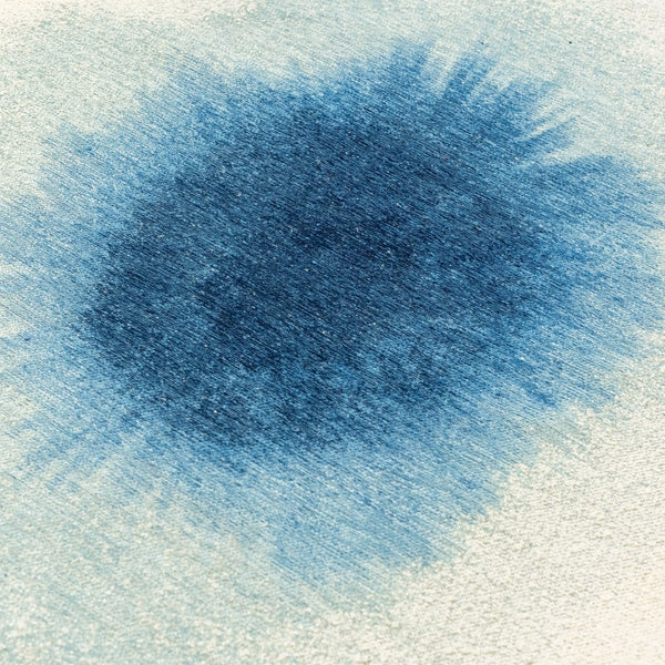 Louis de Poortere Meditation Collection Drop Low Pile Area Rug with Bold Artistic Motif for Modern Interiors Dream In Blue 6'7 x 9'2 120198