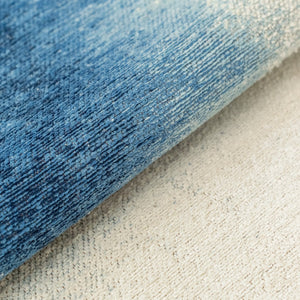 Louis de Poortere Meditation Collection Drop Low Pile Area Rug with Bold Artistic Motif for Modern Interiors Dream In Blue 6'7 x 9'2 120198