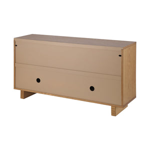 English Elm Christopher Knight Home® - Modern Sideboard - 59" Natural Finish Mdf Storage Cabinet With 4 Doors, Metal Handles For Home Use N780P352310N