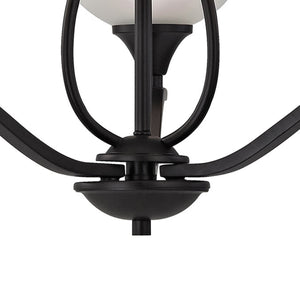 Thomas Lighting Bristol Lane 3-Light Chandelier with Oil Rubbed Frame and White Glass Dome Shades Bronze 23 inches 2103CH/10