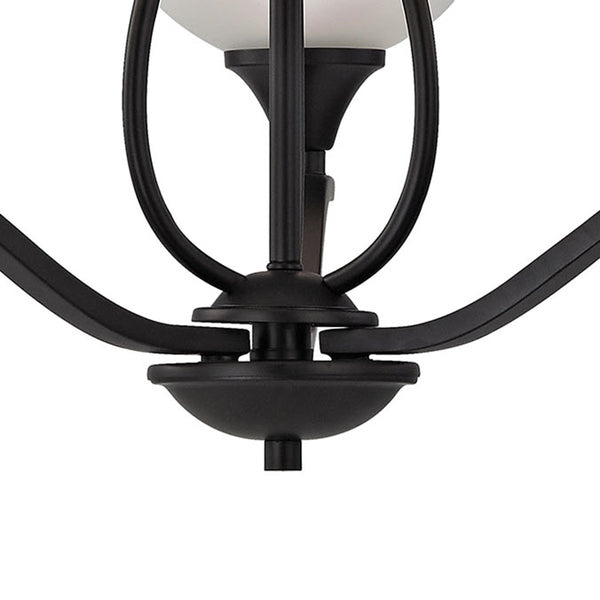 Thomas Lighting Bristol Lane 3-Light Chandelier with Oil Rubbed Frame and White Glass Dome Shades Bronze 23 inches 2103CH/10