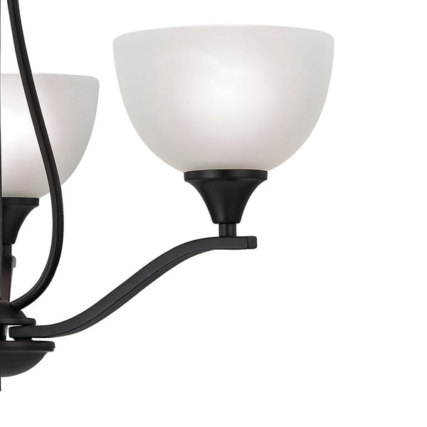 Thomas Lighting Bristol Lane 3-Light Chandelier with Oil Rubbed Frame and White Glass Dome Shades Bronze 23 inches 2103CH/10