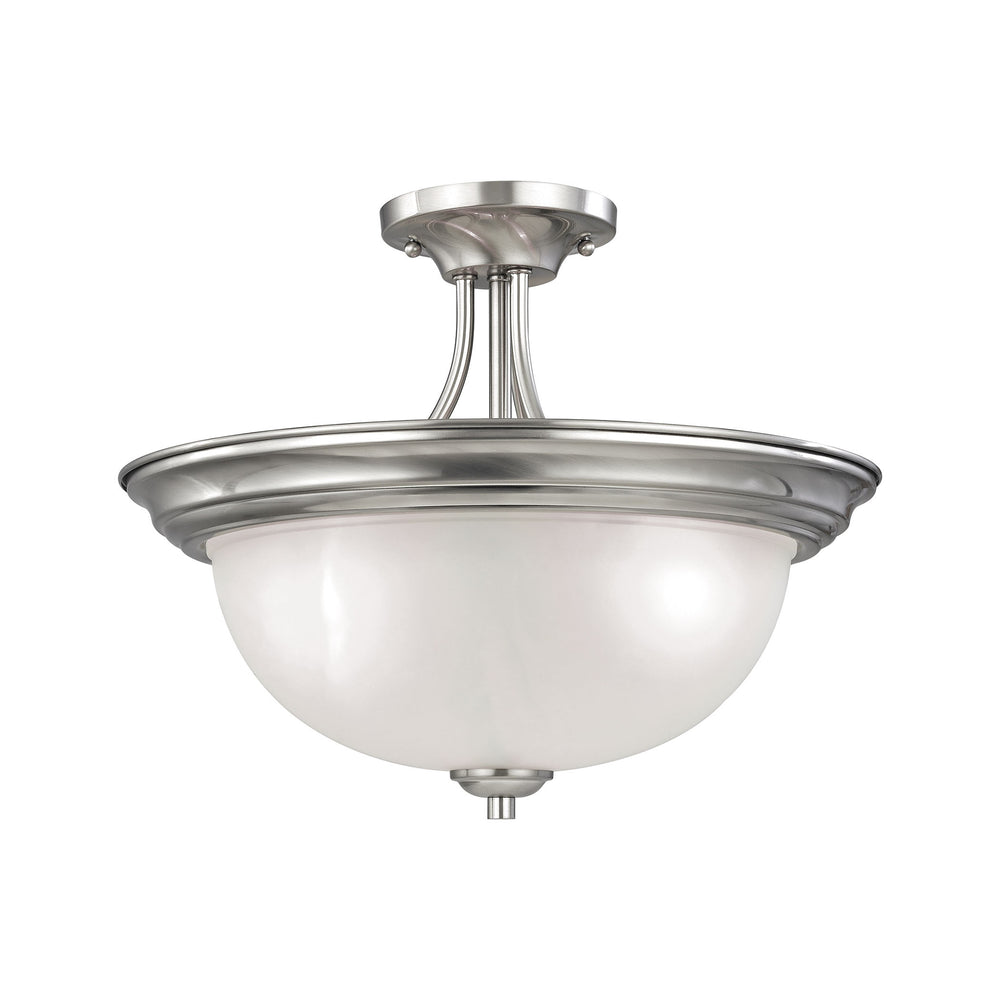 Thomas Lighting Bristol Lane Three Globe Semi Flush Mount Nickel Ceiling Light for Entryways 2103SF/20