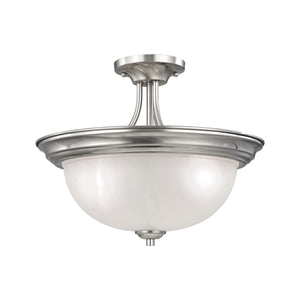 Thomas Lighting Bristol Lane Three Globe Semi Flush Mount Nickel Ceiling Light for Entryways 2103SF/20