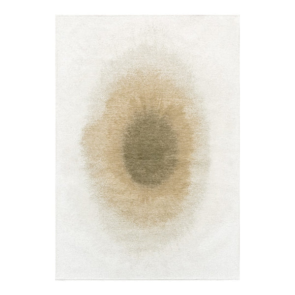 Louis de Poortere Meditation Collection Drop Low Pile Area Rug with Bold Artistic Motif for Modern Interiors Fawn 9'2 x 12'10 120211