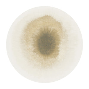 Louis de Poortere Meditation Collection Drop Low Pile Area Rug with Bold Artistic Motif for Modern Interiors Fawn 7'10 x 7'10 120215