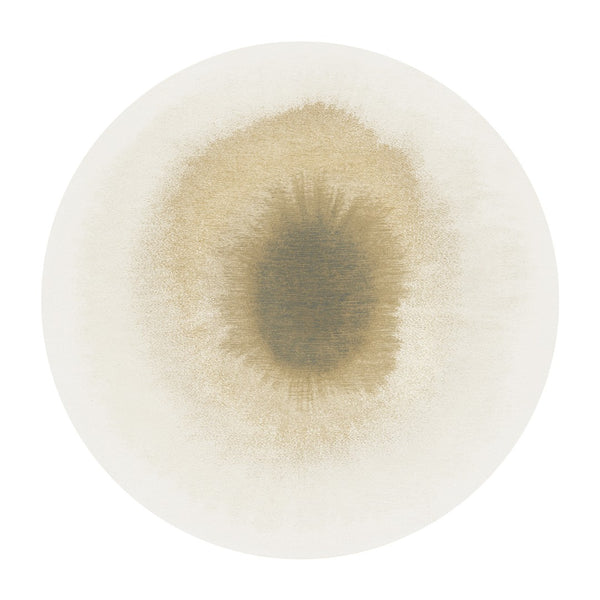 Louis de Poortere Meditation Collection Drop Low Pile Area Rug with Bold Artistic Motif for Modern Interiors Fawn 7'10 x 7'10 120215
