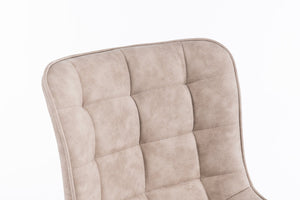 English Elm Mid-Century Modern Tufted Swivel Dining Chairs (Set Of 2) - Beige Faux Leather With Metal Legs T3903P405994