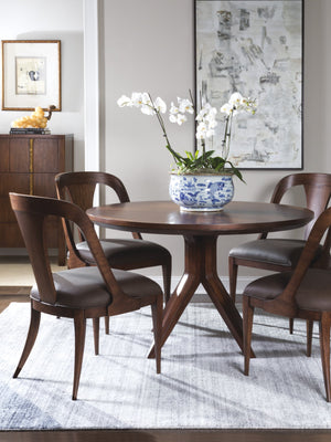 Lexington Artistica Home Beale Round Dining Table - Exquisite Walnut Veneer With Signature Design For Timeless Elegance Warm Brown Mahogany Wood 2104-870c