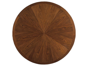 Lexington Artistica Home Beale Round Dining Table - Exquisite Walnut Veneer With Signature Design For Timeless Elegance Warm Brown Mahogany Wood 2104-870c