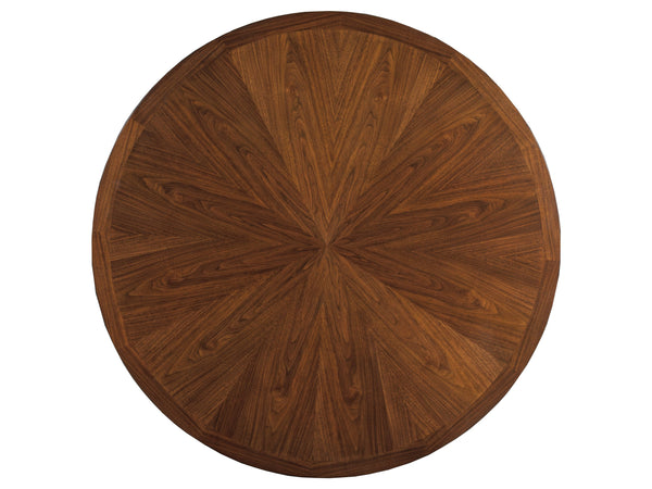 Lexington Artistica Home Beale Round Dining Table - Exquisite Walnut Veneer With Signature Design For Timeless Elegance Warm Brown Mahogany Wood 2104-870c