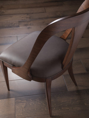 Lexington Artistica Home Beale Low Back Side Chair - Elegant Walnut And Upholstered Faux Leather For Timeless Home Style Warm Brown Mahogany Wood 2104-880-01