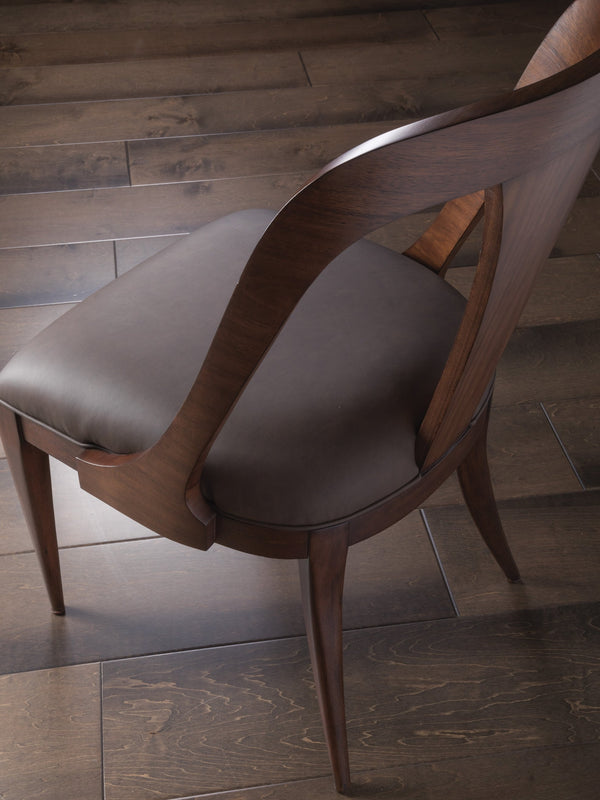 Lexington Artistica Home Beale Low Back Side Chair - Elegant Walnut And Upholstered Faux Leather For Timeless Home Style Warm Brown Mahogany Wood 2104-880-01