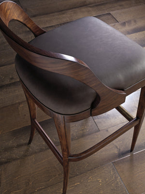 Lexington Artistica Home Beale Low Back Bar Stool With Rich Chocolate Faux Leather And Antique Brass Kickplate Design Warm Brown Mahogany Wood 2104-896-01