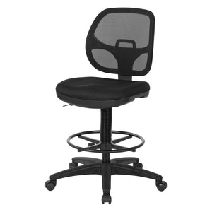 OSP Home Furnishings Deluxe Ergonomic Mesh Back Drafting Chair with Lumbar Support and Adjustable Footrest A DC2990-A