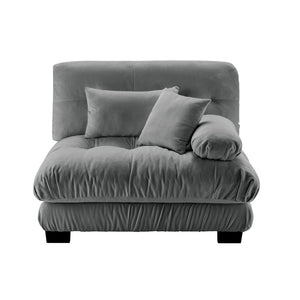 English Elm 27 Modular Rsf Chenille Sofa Unit with Accent Pillows for Flexible Living Room Seating W714P253481