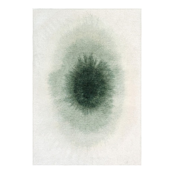 Louis de Poortere Meditation Collection Drop Low Pile Area Rug with Bold Artistic Motif for Modern Interiors Green Day 6'7 x 9'2 120220