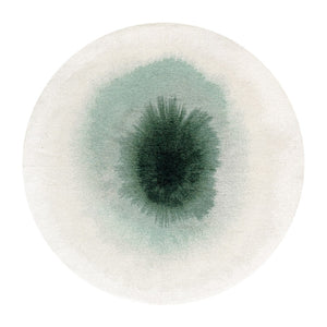Louis de Poortere Meditation Collection Drop Low Pile Area Rug with Bold Artistic Motif for Modern Interiors Green Day 7'10 x 7'10 120226