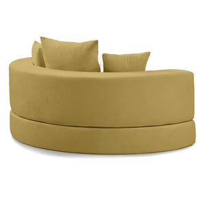 English Elm Convertible Corduroy Cloud Couch Bed with High-Density Foam, Boneless Futon Lounger for Cozy Relaxation Yellow W2677P388984